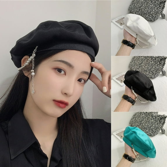 Women Beret Hat French Cotton Beret Beanie Cap Classic Solid Color Autumn Winter Hats