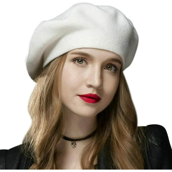 Women Beret Hat French Wool Beret Beanie Cap Classic Solid Color Autumn Winter Hats