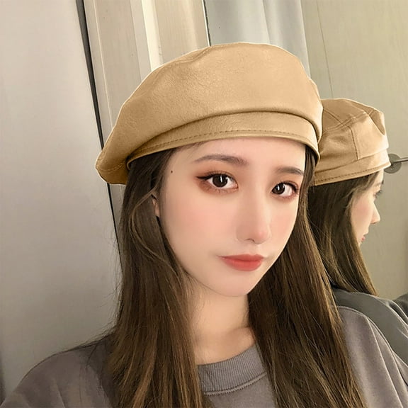 Women Beret Hat Leather Beret French Beret Artist Beret Cap French Artist Hats Christmas Women Mauve Women Tame Hat Fancy Sock Hats Party Hats Women Mime Hat Tan French Hat Classic French Artist 100