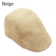 thumbnail image 1 of Women Beret Linen Sun Hat Hat Vintage Men Flat Cap Golf Driving Hat BEIGE, 1 of 8