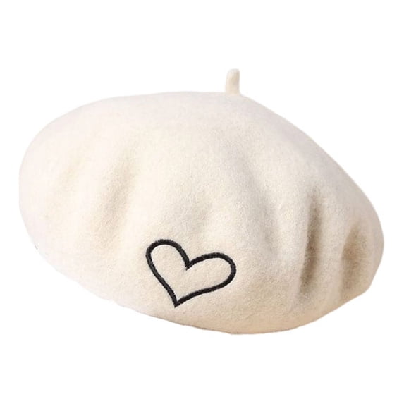 Women Berets Solid Color Girl Hat Cap Beanie Headwear Winter Warm Cold Weather Headgear DIY Dressing Clothing Decoration White