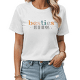 thumbnail image 1 of Women Besties Just Like Our Moms Graphic Crew Neck Printed Cotton T Shirt White S-5XL, 1 of 4