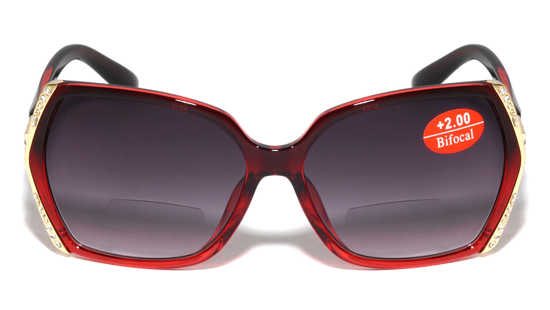 Women Bifocal Oversized Reading Sunglasses with Rhinestones  display picture 2