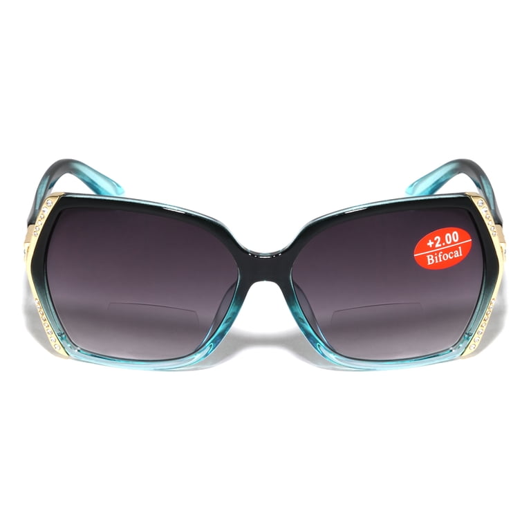 Women's Designer Bifocal Reading Sunglasses with Rhinestones Women's Designer Bifocal Reading Sunglasses with Rhinestones