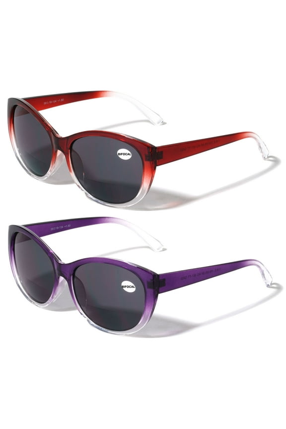 Women Bifocal Reading Sunglasses Reader Glasses Cateye Vintage Jackie O Leopard Checker +2.25