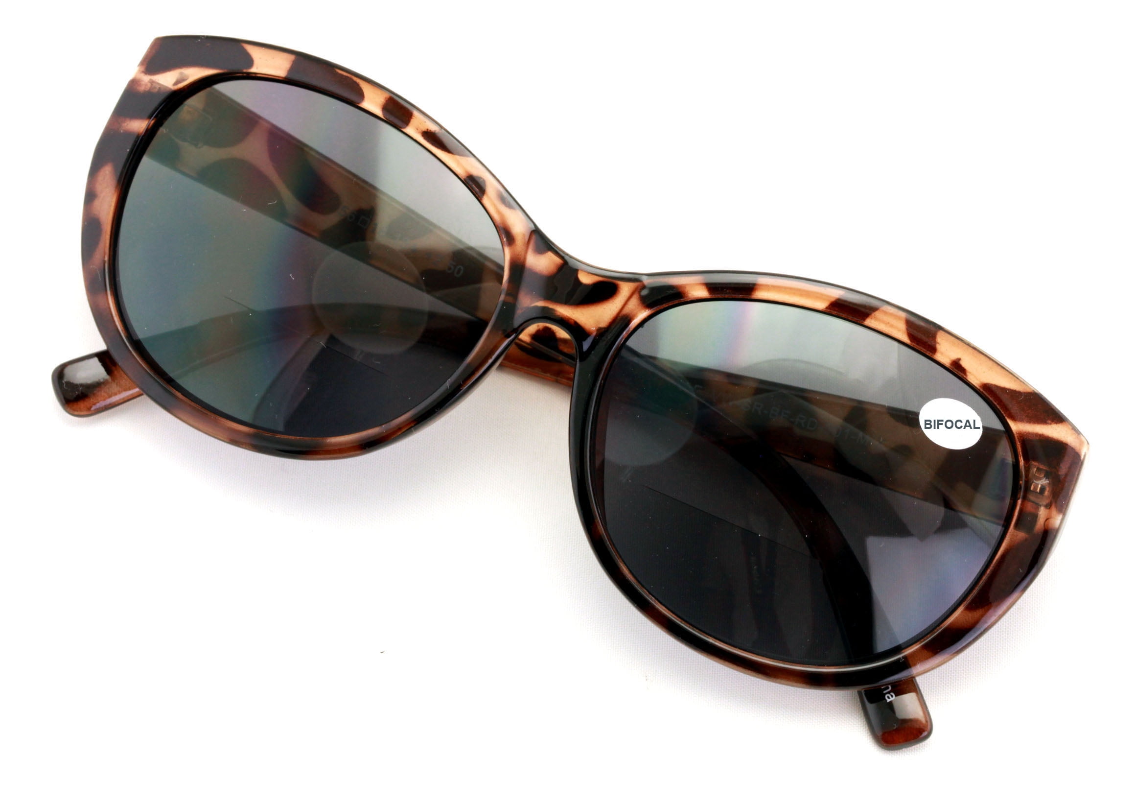 Women Bifocal Reading Sunglasses Reader Glasses Cateye Vintage Jackie O Leopard Checker +4.00
