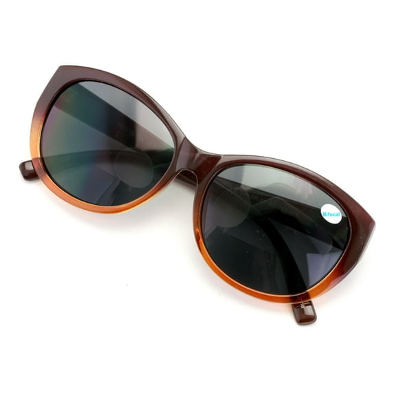 Women Bifocal Reading Sunglasses Reader Glasses Cateye Vintage Jackie O Leopard Checker +4.00