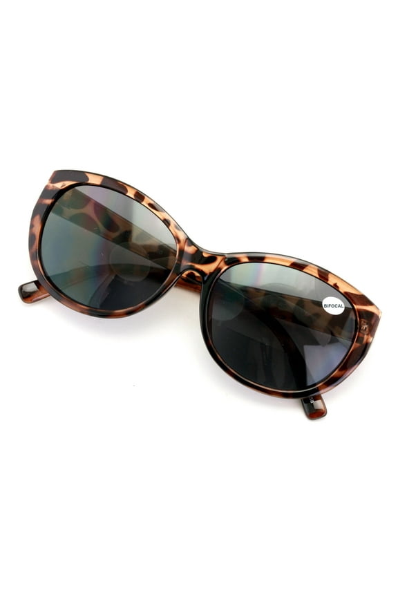 Women Bifocal Reading Sunglasses Reader Glasses Cateye Vintage Jackie O Leopard Checker