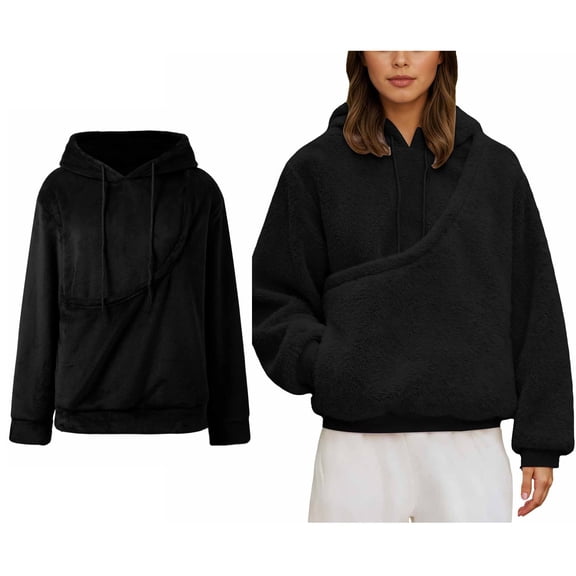 Women Big Pouch Hoodie Pullover Pet Carrier Hoodie Fashionable Long Sleeve Oversized Pocket Kangaroo Pocket Holder Winter Clothes