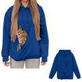 thumbnail image 1 of Women Big Pouch Hoodie Pullover Pet Carrier Hoodies Casual Long Sleeve Oversized Pocket Kangaroo Pocket Holder Warm Fall Winter Clothes, 1 of 5