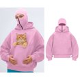 thumbnail image 1 of Women Big Pouch Hoodie Pet Carrier Hoodie Creative Long Sleeve Oversized Pocket Pullover Sweatshirt Warm Fall Winter Clothes, 1 of 4