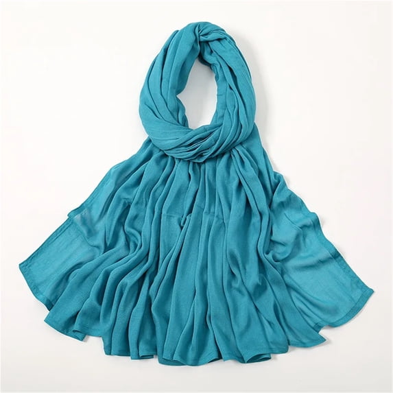 Women Big Size Gradient Cotton Rayon Crease Hijab Scarf Lady Wraps And Shawls Headband Turban