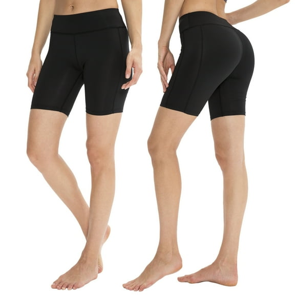 Women Biker Shorts High Waisted Buttery Soft Tummy Control Shorts Workout Yoga Shorts Buttery Soft Solid Stretch Cheerleader Running Dance Volleyball Short Pants for Running Cycling,S-2XL Black