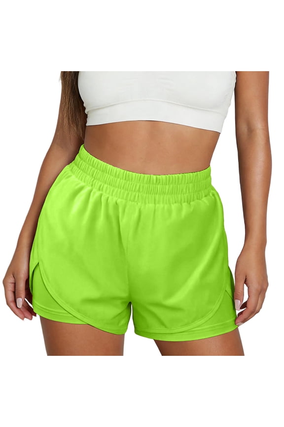 Women Biker Shorts with Lining Summer Casual Flexibility Drawstring Solid Color Basketball Dance Biker Booty Shorts with Pockets XS-2XL