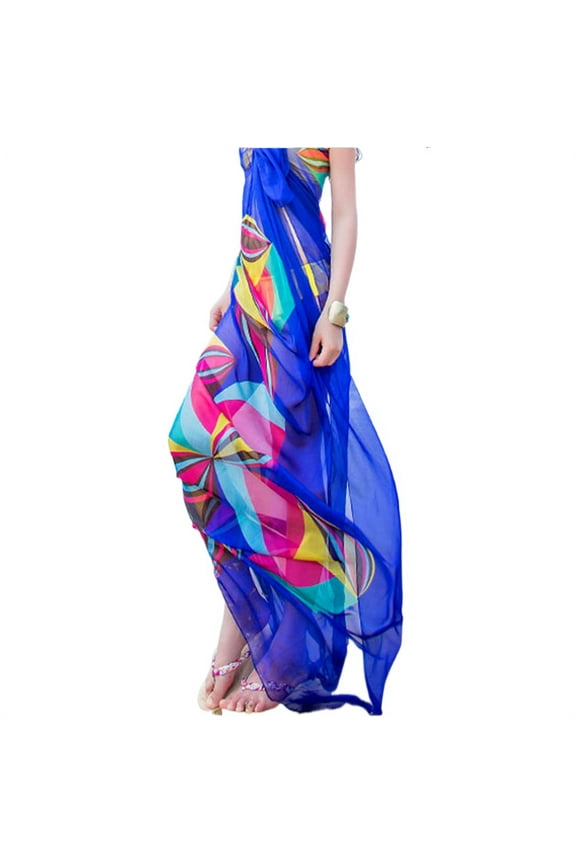 Women Bikini Beach Wear Hot Summer Beach Sarongs Chiffon Scarves Geometrical Design Swimsuit Cover Up Dress Kaftan Sarong Dress