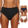 thumbnail image 1 of Women Bikini Bottoms Full Coverage Bikini Black Mid Rise Bikini Bottoms Bathing Suit Bottoms, 1 of 5
