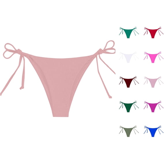 Women Bikini Bottoms Full Coverage Bikini Bottom Pink Mid Rise Swim Bottoms Beach Swimwear
