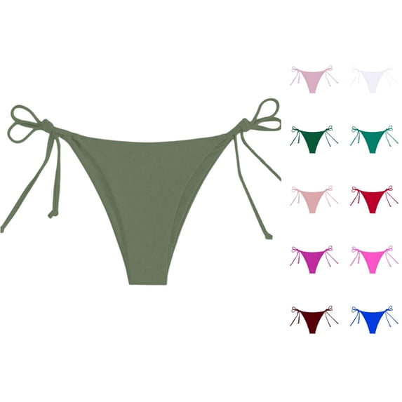 Women Bikini Bottoms Full Coverage Swimsuit Army Green Mid Rise Swim Bottoms Swimsuit Bottoms For Women