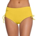 thumbnail image 1 of Women Bikini Bottoms Tummy Control High Waisted Bathing Suit Comfortable Ruched Scrunch Swimsuit Bottom Yellow XL, 1 of 4