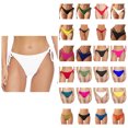 thumbnail image 1 of Women Bikini Bottoms White Moderate Coverage Bathing Suit Bottoms Low Waisted Swimsuit Beachwear Swimbottom Brief, 1 of 6