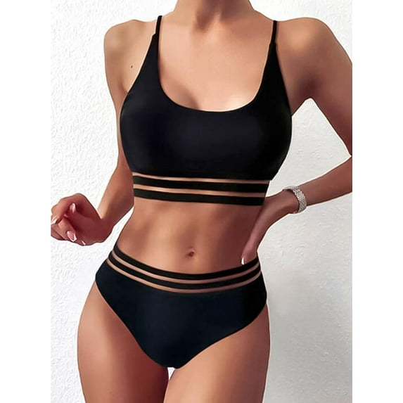 Women Bikini Set Swimwear Sexy Slimming Sling Stitching Swimsuits