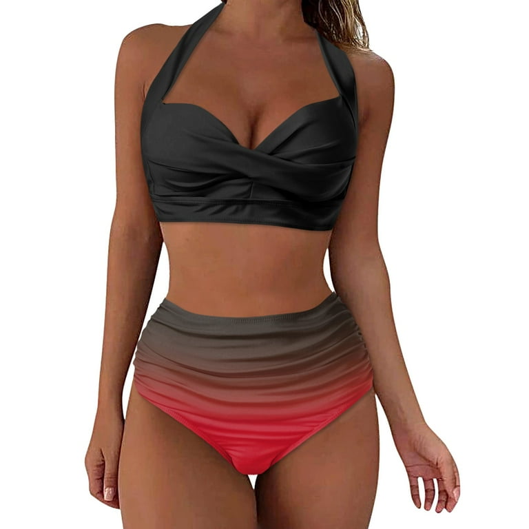 Halter swimsuit two piece clearance