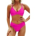 thumbnail image 1 of Women Bikini Set - Two Piece Swimsuit Mid Rise Bathing Suit Push Up Bikini Black M, 1 of 6