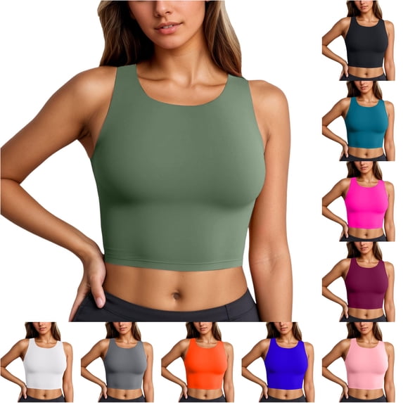 Women Bikini Tops Round Neck Sporty Bathing Suit Army Green Halter Top Summer Outfits For Women 2026
