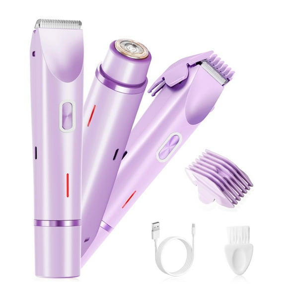 Women Bikini Trimmer, Dual-Head Hair Trimmer for Women,2-in-1 Bikini Shaver with Ceramic Blade Heads & Type-C Charging Port, Electric Razors for Women Pubic Hair,Underarms,Legs,Arms,Face