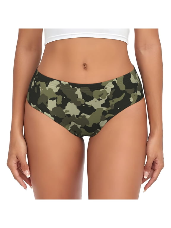Women Bikini Underwear Camouflage Print Ladies Panties Hipster Briefs Undies Medium