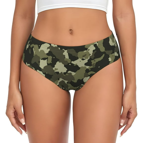 Women Bikini Underwear Camouflage Print Ladies Panties Hipster Briefs Undies X-Small