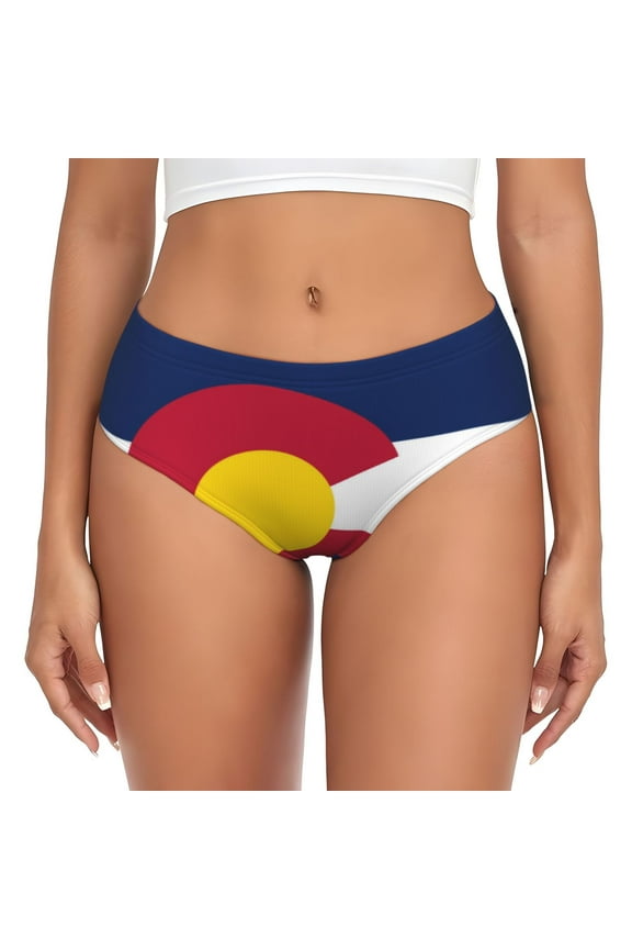Women Bikini Underwear Colorado-Texas-Flag Ladies Panties Hipster Briefs Undies Medium