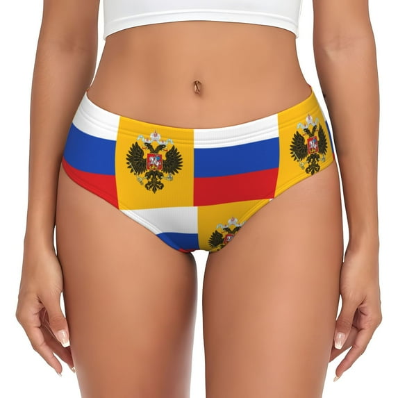 Women Bikini Underwear New Russian Flag Ladies Panties Hipster Briefs Undies Medium