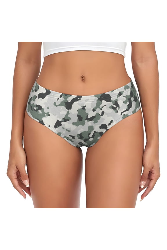 Women Bikini Underwear Print Camouflage Pattern Ladies Panties Hipster Briefs Undies X-Small