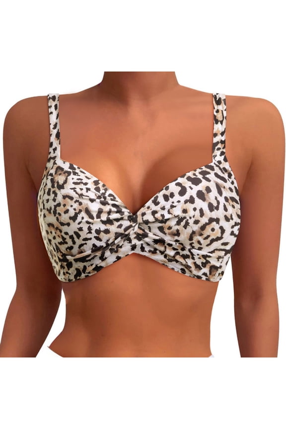 Women Bikinis Top Leopard Print Fashion Tankini Swimsuit Bikini Top OTHER L