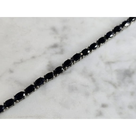 Women Black Onyx Tennis Bracelet,Silver,Women Gift For Valentine,Gold plated
