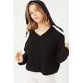 thumbnail image 1 of Women Black Pullover Hoodie Sweater Top, 1 of 3