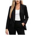 thumbnail image 1 of Women Blazer Business Casual Long Sleeve Suit Jacket Open Front Work Office Spring Fall Blazers with Pockets (3XL, Black), 1 of 6