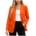 thumbnail image 1 of Women Blazer Business Casual Long Sleeve Suit Jacket Open Front Work Office Spring Fall Blazers with Pockets (L, Orange), 1 of 6