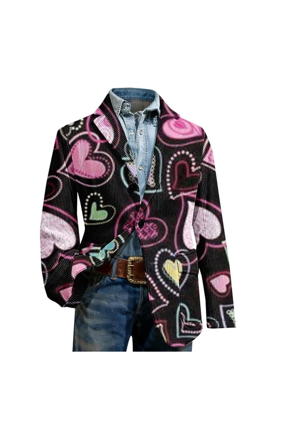 Women Blazer Jackets Boyfriend Open Front Lapel Collar Business Work Office Suit Jackets Long Sleeve Suit Coat Valentines Day Suit