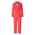 thumbnail image 1 of Women Blazer Sets Clearance,Work Elegant Business Blazer + Wide Leg Pants Set Womens Formal Loose 2 Piece Outfit Ladies Casual Work Wear Vintage Classic Solid Suit Jacket Wedding Trousers Suits, 1 of 4