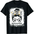 thumbnail image 1 of Women Bleached Soccer Mom Messy Bun Soccer Lover T-Shirt, 1 of 2