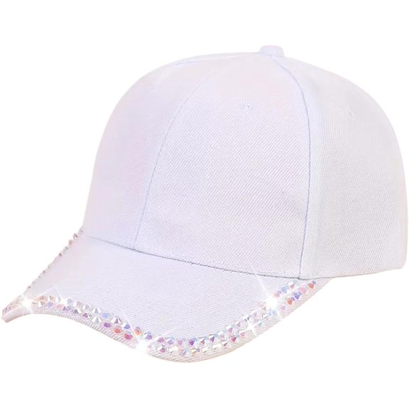 Women Bling Baseball Cap Rhinestone Brim Summer Sun Visor Hats Hip Hop Hat Outdoor Trucker Hat