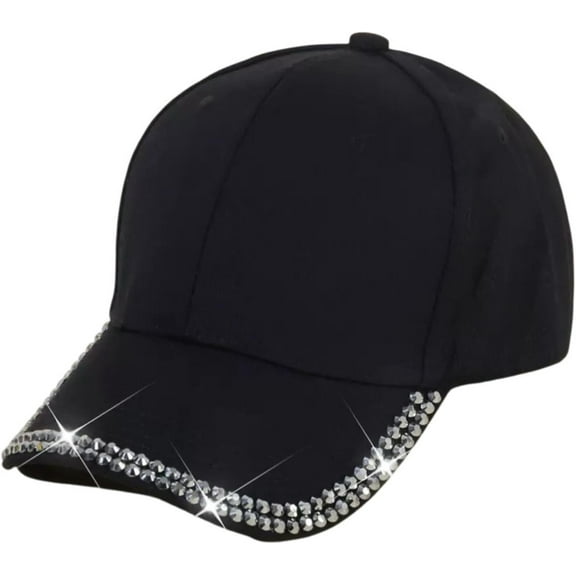 Women Bling Baseball Cap Rhinestone Brim Summer Sun Visor Hats Hip Hop Hat Outdoor Trucker Hat