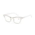 thumbnail image 1 of Women Bling Diamond Reading Glasses, Cat Eye Presbyopic Glasses, Ladies White Metal Readers +2.00, 1 of 2