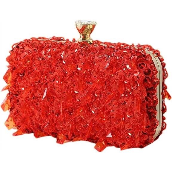 Women Bling Evening Bag Fashion Embroidered Beaded Sequin Clutch Cocktail Wedding Party Purse