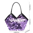 thumbnail image 1 of Women Bling Glitter Sequin Shoulder Tote Bag, Shiny Sparkle Purse Elegant Evening Handbag for Party, Purple, 1 of 6