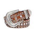 thumbnail image 1 of Women Bling Leather Belts For Jeans Pants With Fashion Silver Buckle, 1 of 3