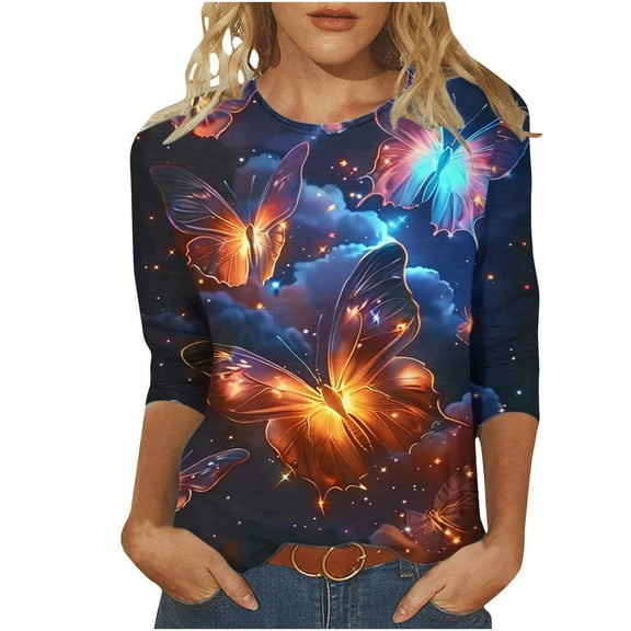 Women Blouse 3/4 Sleeve Petite, Black Lace Blouses for Women Plus Size Golf Shirts for Women Dry Fit Summer Tops for Women 2026 Trendy Plus Beach Shirt Sunshine White