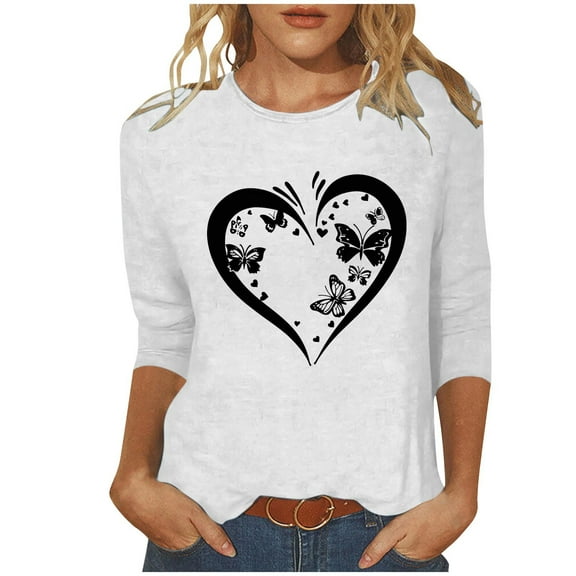 Women Blouse 3/4 Sleeve Petite, Blouses for Women Casual Petite Basic Tees Fitted V Neck Black Summer Tops for Work Generic Womens Tops Hide Belly